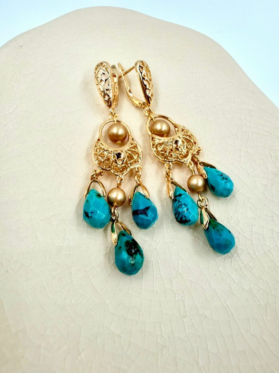Серьги с бирюзой "Восточные танцы"
